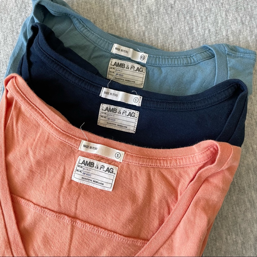 lamb & flag • bundle of 3 v-neck tees